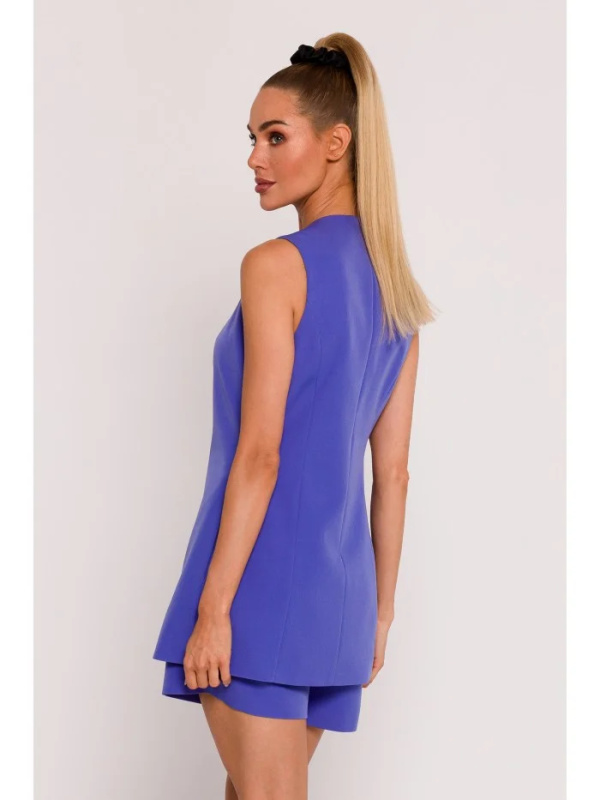 M776 Sako bez rukávů s jedním knoflíkem - světle fialové EU XXL