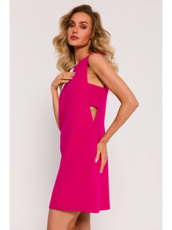 M778 Šaty bez rukávů s průstřihy - fuchsiová EU L