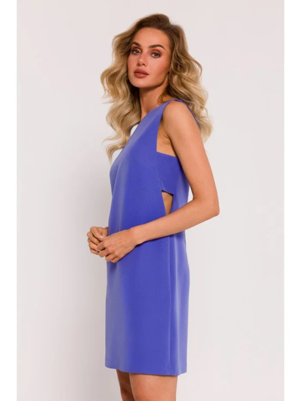 M778 Šaty bez rukávů s průstřihy - světle fialové EU S