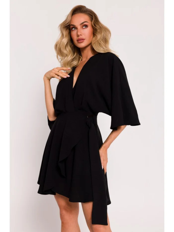 M785 Rozšířené mini šaty - černé EU S