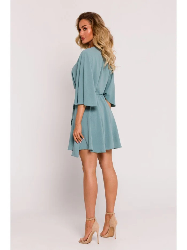 M785 Rozšířené mini šaty - agáve EU L