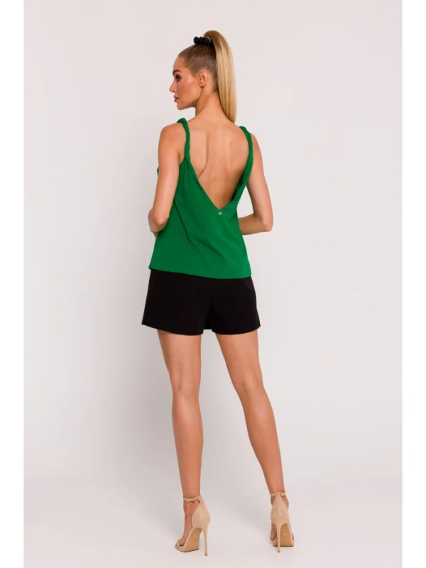 M792 Top s kroucenými ramínky - zelený EU XXL