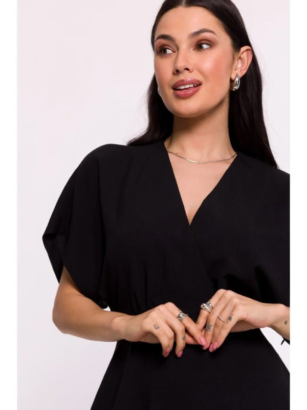 B278 Rozšířené šaty - černé EU XXL