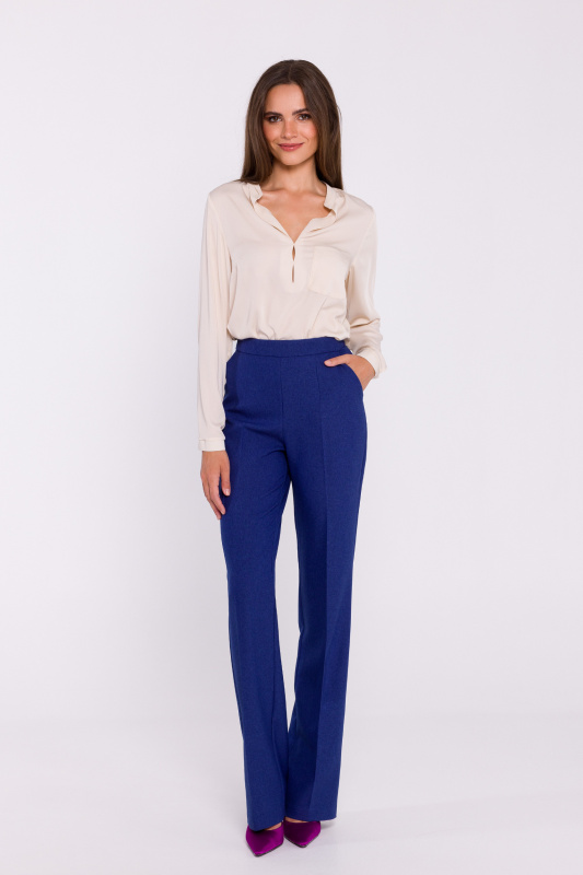 S371 Kalhoty Bootcut - modré EU XL