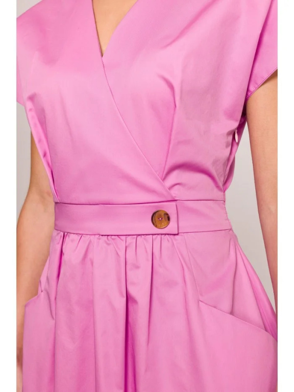 S401 Bavlněné košilové šaty - lila EU XXL