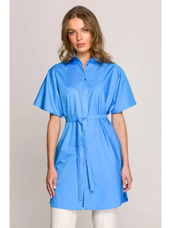 S402 Bavlněná košile volného střihu - modrá EU 2XL/3XL