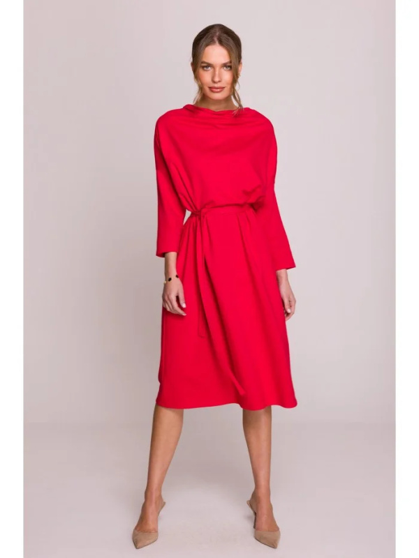 S403 Pletené šaty nadměrné velikosti - červené EU 2XL/3XL