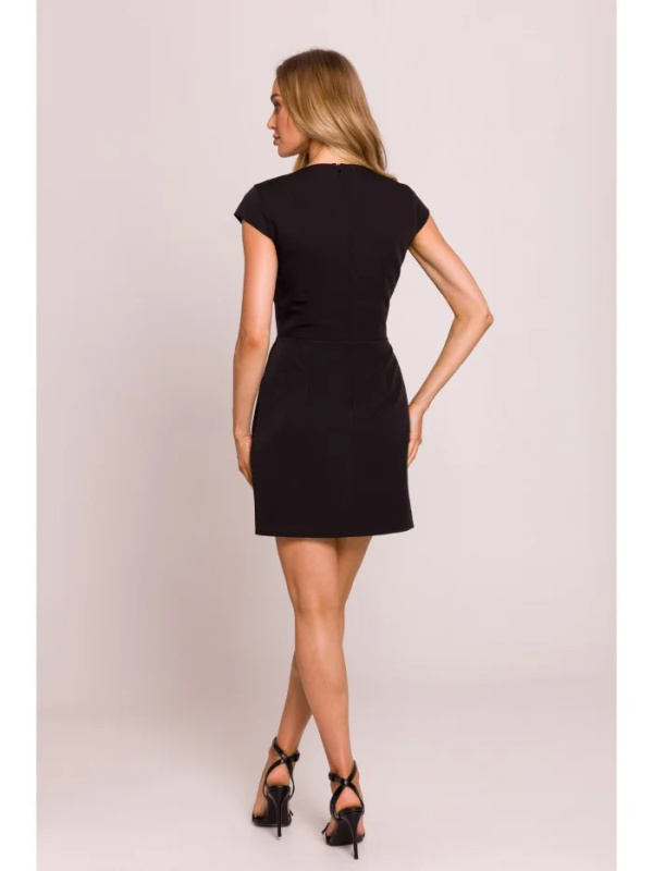 M846 Mini šaty se čtvercovým výstřihem - černé EU XL