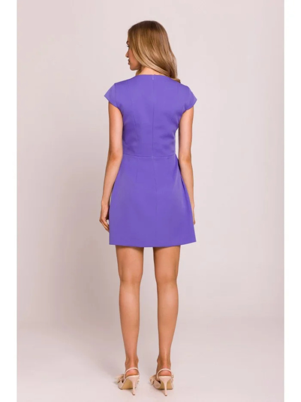 M846 Mini šaty se čtvercovým výstřihem - světle fialové EU S