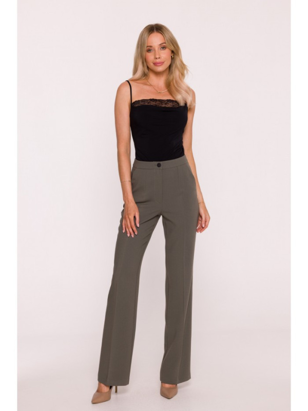 S418 Kalhoty s laclem - khaki barva EU XL