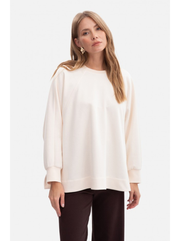 B306 Pletená mikina volného střihu - vanilka EU L/XL