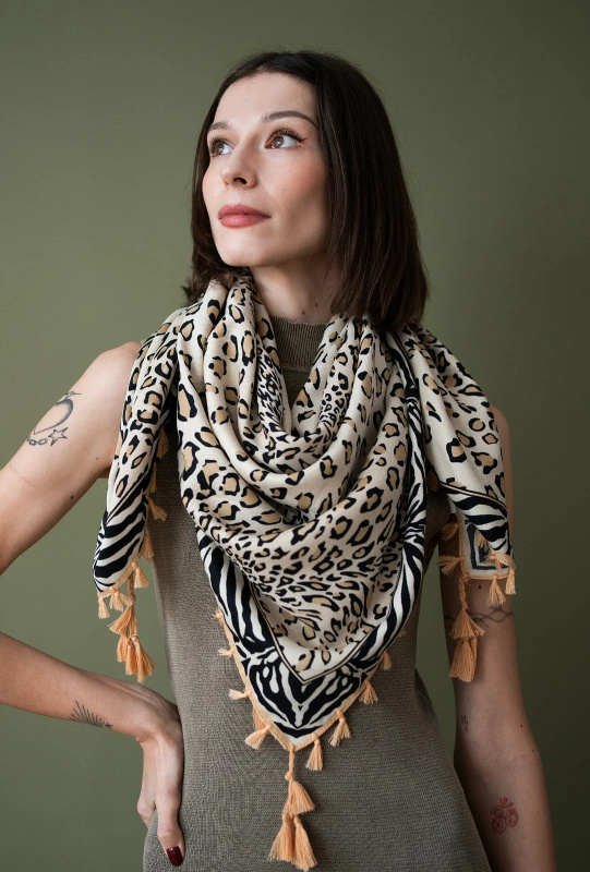 Art Of Polo 23409 Divoké třásně Sling ecru 110x110 cm