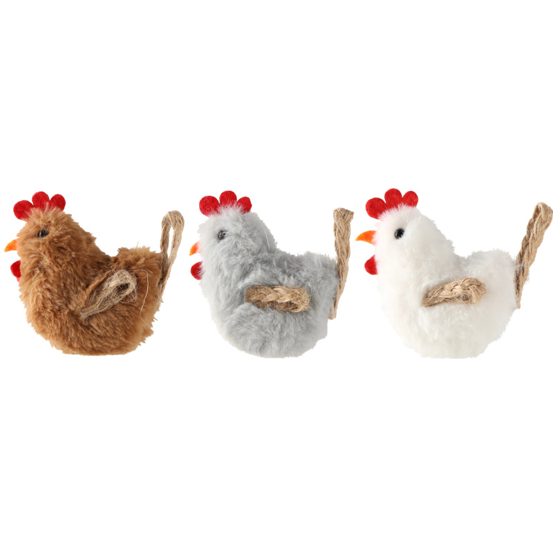 Velikonoční závěsná dekorace slepička 6 × 6 cm, mix barev, 12 ks