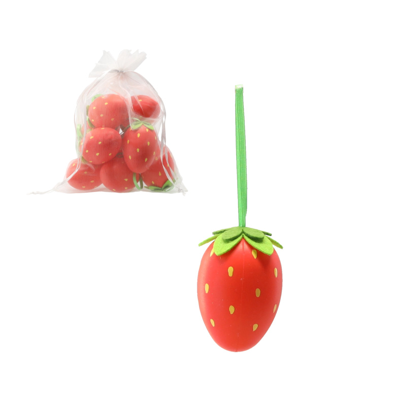 Sada 9 velikonočních závěsných vajíček s motivem jahod