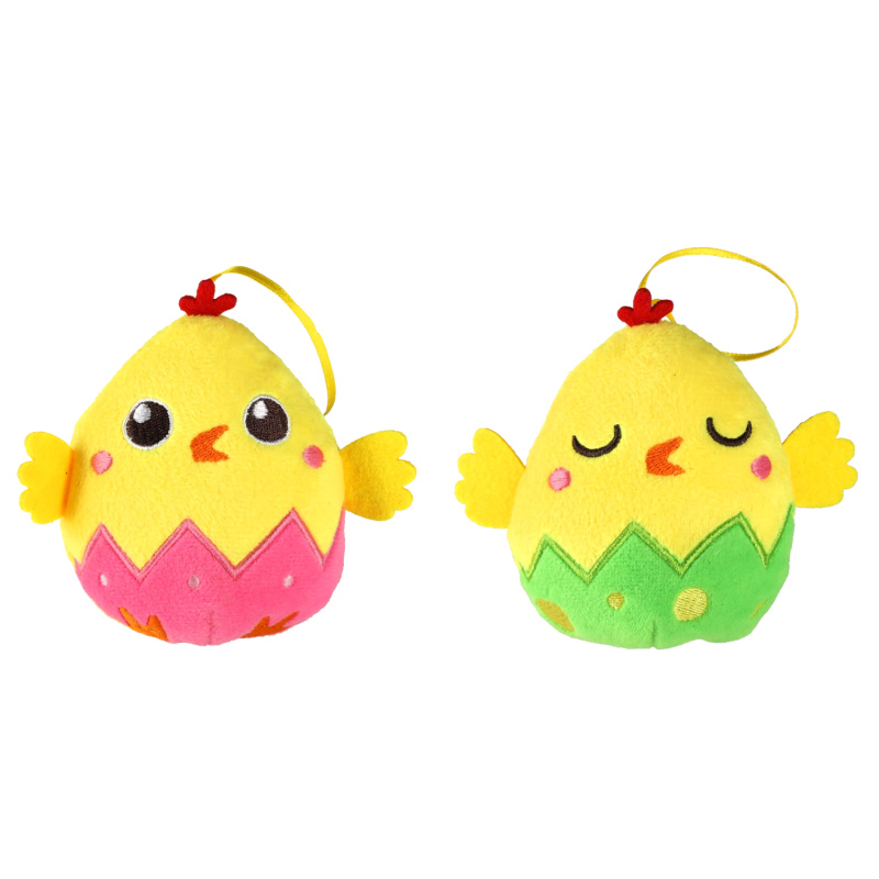 Velikonoční ozdoba kuřátko s píšťalkou, sada 8 ks