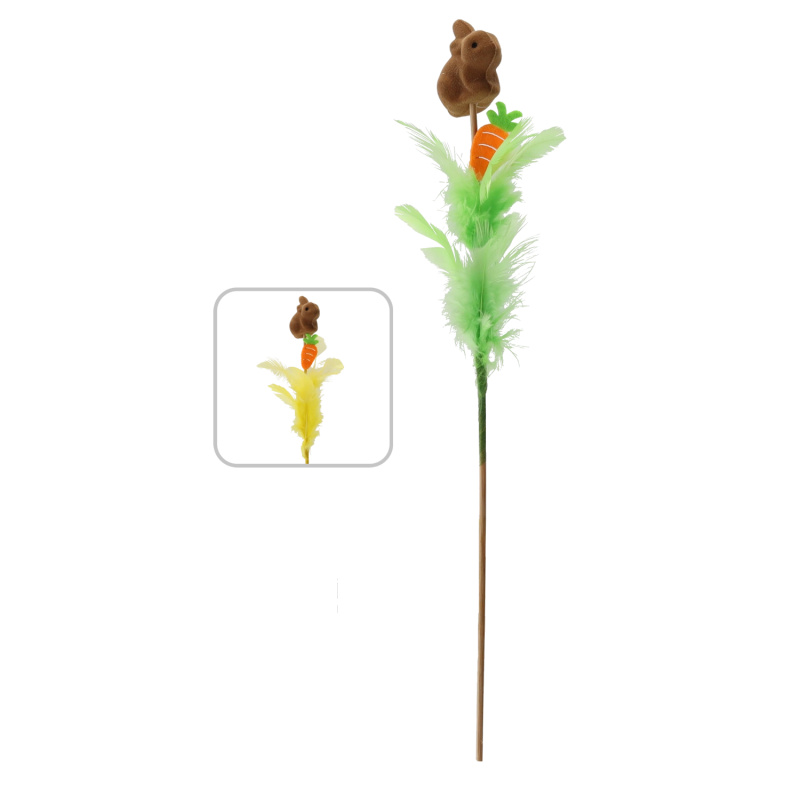 Velikonoční zápich Zajíček s peříčky 30 cm