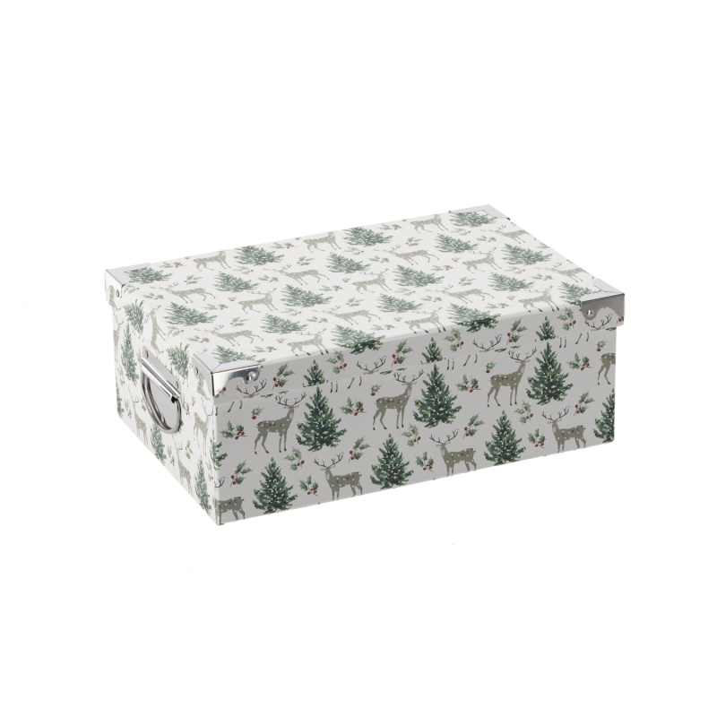 Vánoční dárkový box s kovovým okováním 36 × 24,5 × 12,5 cm - 1 kus