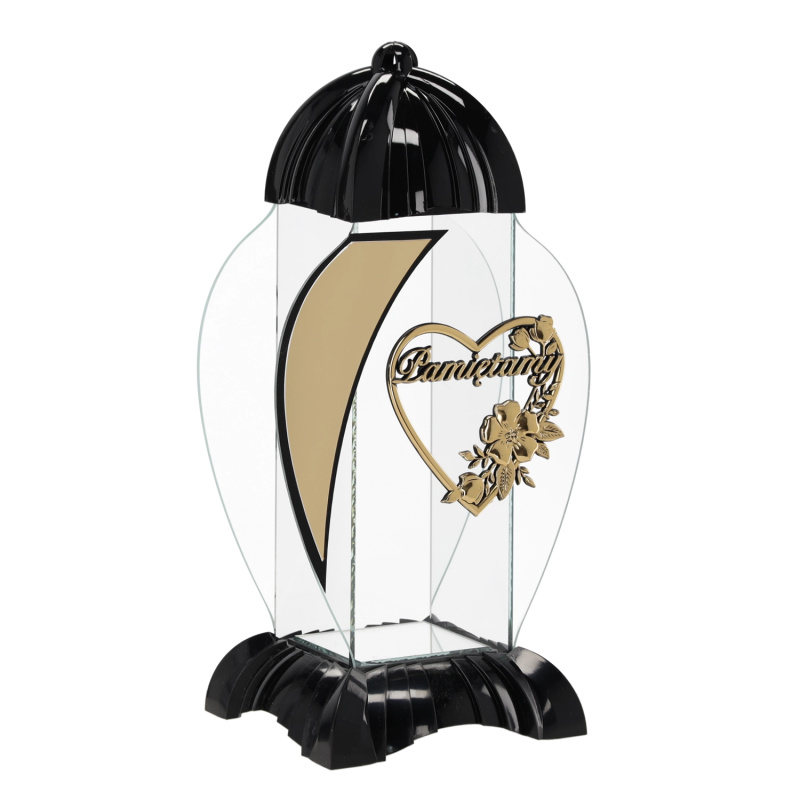 Lampion Art Deco srdce černý - 1 kus