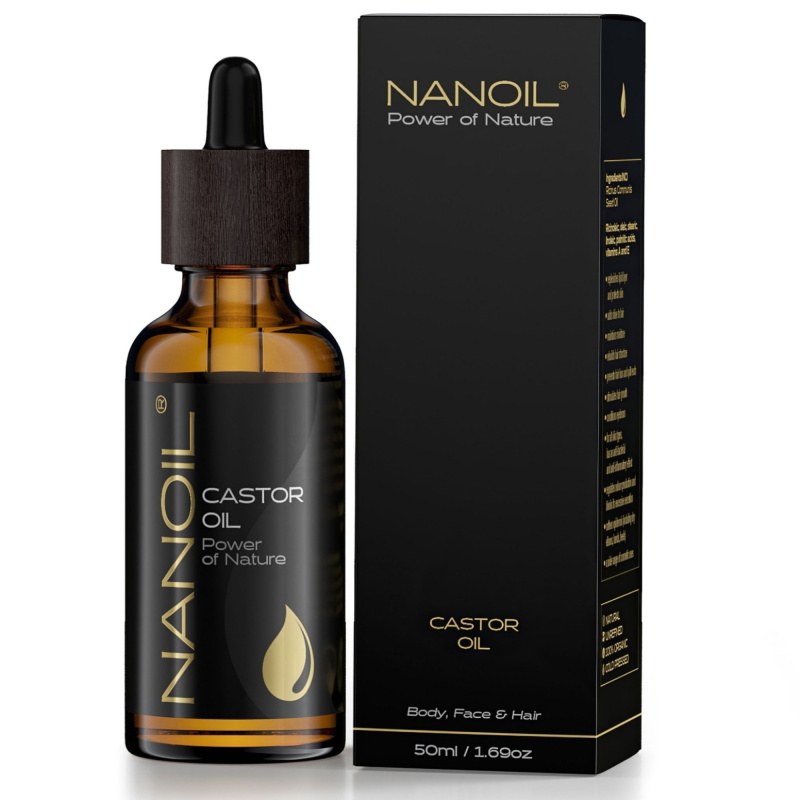 Nanoil Castor Oil ricinový olej na obličej, tělo a vlasy 50 ml