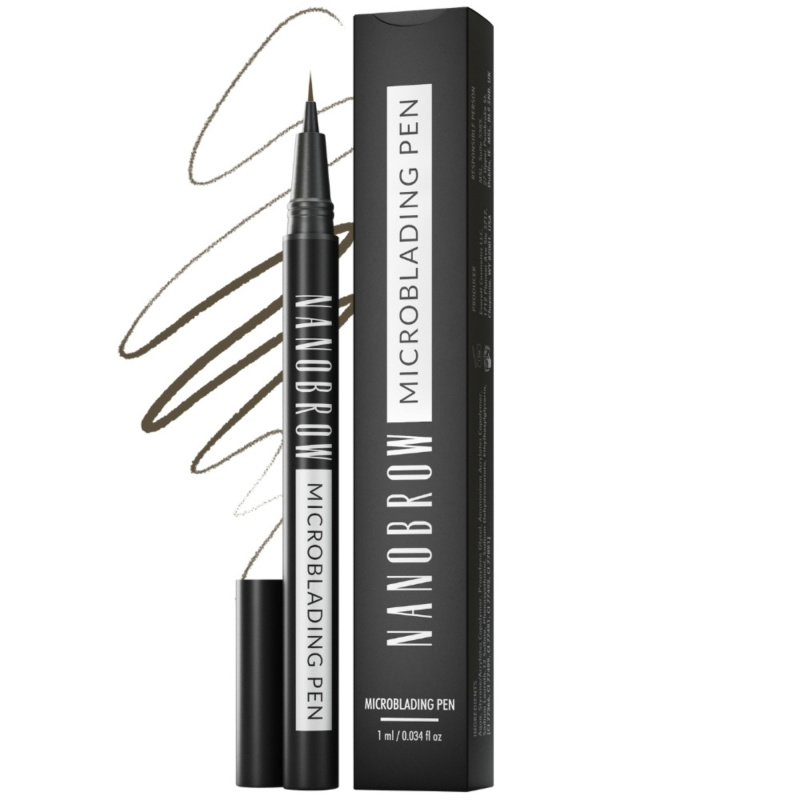 Nanobrow Microblading Pen precizní voděodolná linka na obočí odstín Dark Brown 1 ml