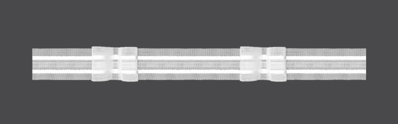 MAGAM Záclonová řasící páska, stuha F2/Z-200, dva sklady, řasení 1:2, transparentní, šířka 2,5cm (v metráži)