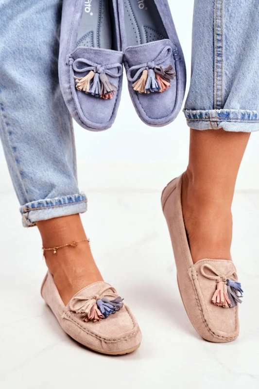 Dámské Semišové Mokasíny Béžové Donna Mia Velikost: 37