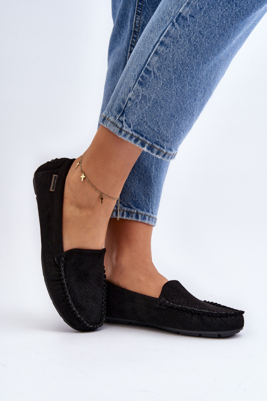 Dámské černé šněrovací mokasíny Rasirna 36