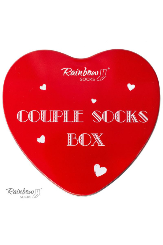 Ponožky COUPLE BOX 2 Páry Krabička Srdce Rainbow Socks 36-40