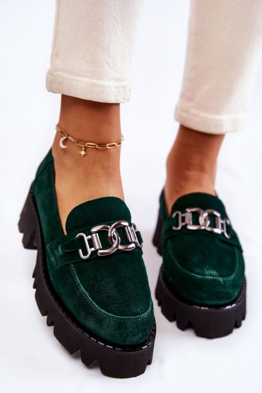 Semišové boty se zdobením Laura Messi 2489 zelene 36