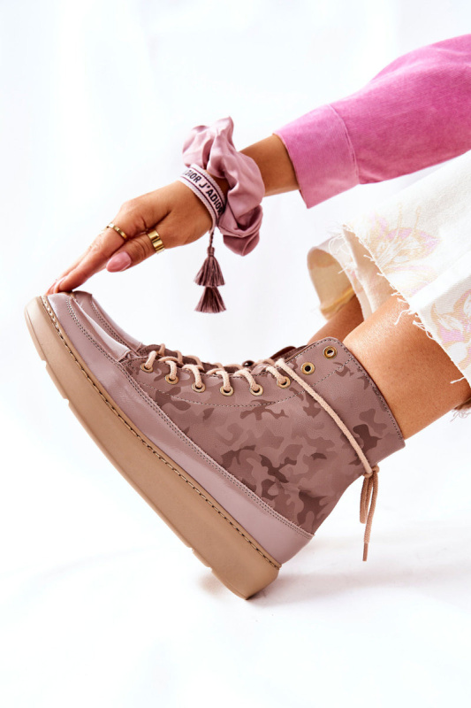 Sportovní Obuv Goe Kožená Lewski 3034 Béžové Moro 36