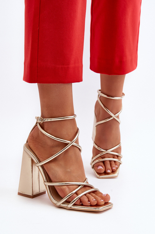 Zlaté sandály na podpatku Josette