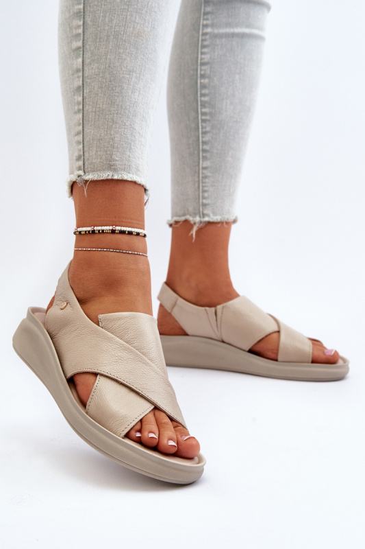 kožené sandály na klínu Černé Morgan 37