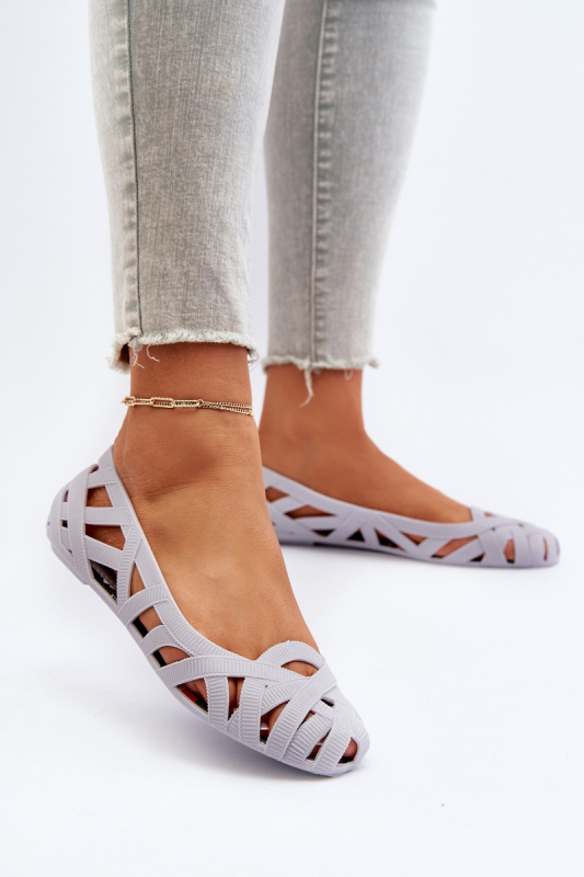 Dámské Gumové Balerínky Šedá Salamová 36