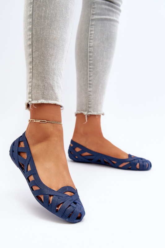 Dámské Gumové Baleríny Boty Navy Blue Salam 36