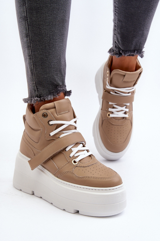 Zazoo 3450 Dámské Kožené Tenisky Beige 40