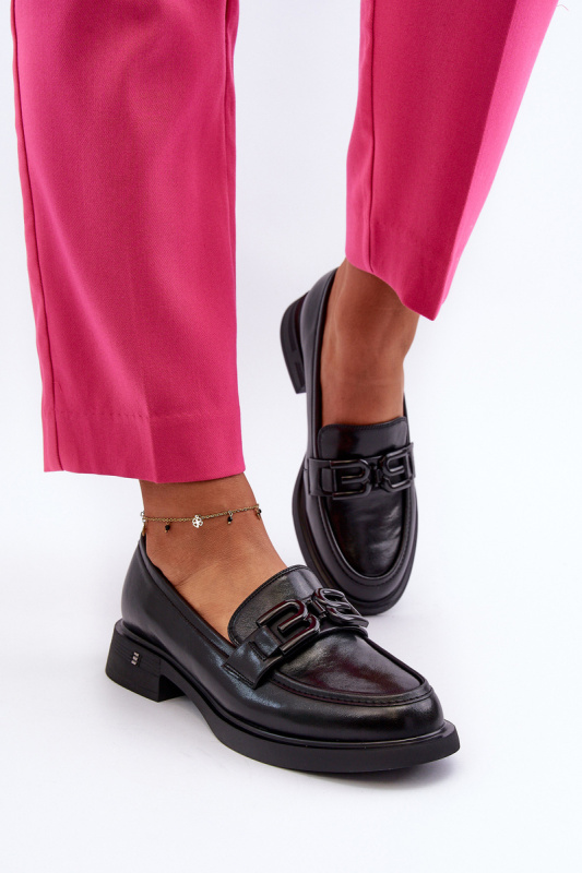 Elegantní dámské kožené mokasíny Black Triana 38