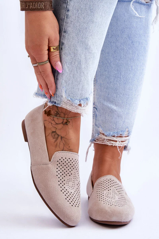 Semišové pohodlné mokasíny Béžove Giovana 40