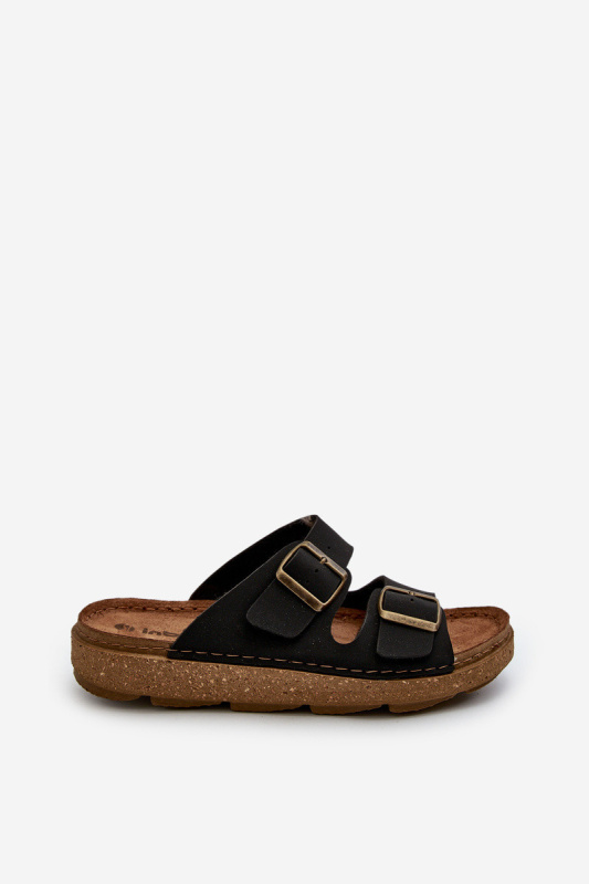 Lehké pohodlné pánské sandály s přezkami Inblu MT000016 Černé 44