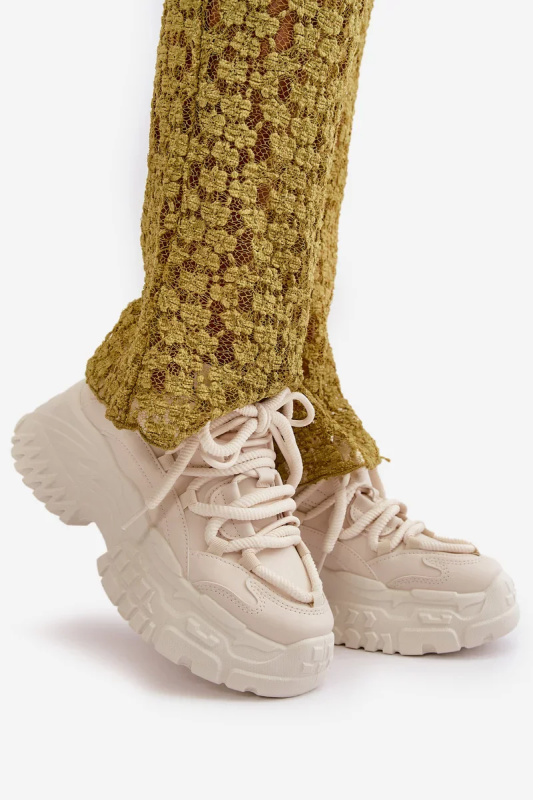 Dámské tenisky na masivní podrážce světle béžové Nevela Velikost: 40