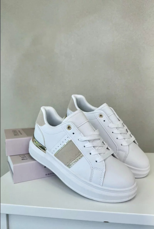 Módní Dámské Tenisky Na Platformě Z Eko Kůže Béžové Nevisase Velikost: 37