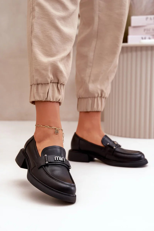 Elegantní Dámské Mokasíny Z Přírodní Kůže Černé Vinceza Velikost: 36