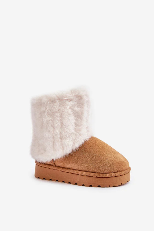 Dětské Kotníkové Sněhule S Kožešinou Camel Crisie Velikost: 25