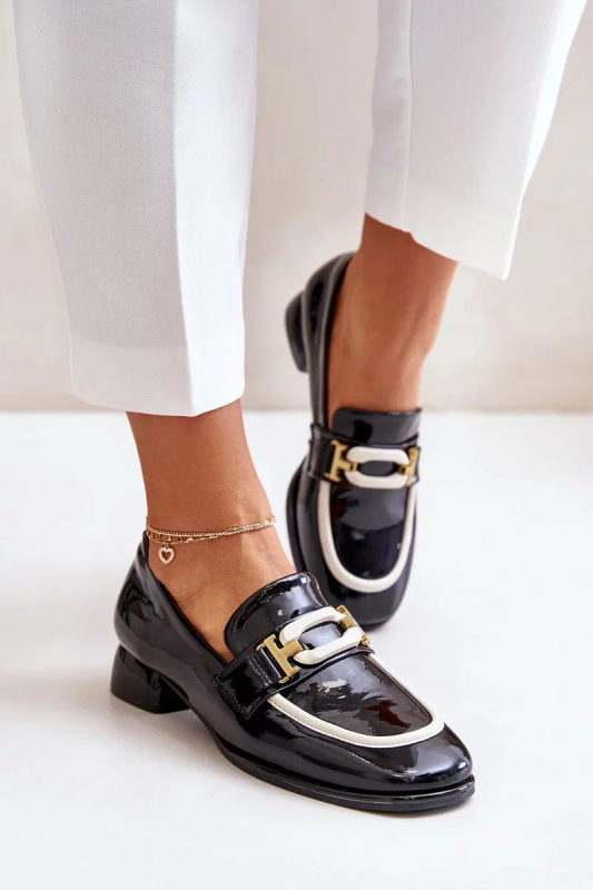 Lakované Polobotky Dámské Na Podpatku Artiker Černé Velikost: 40