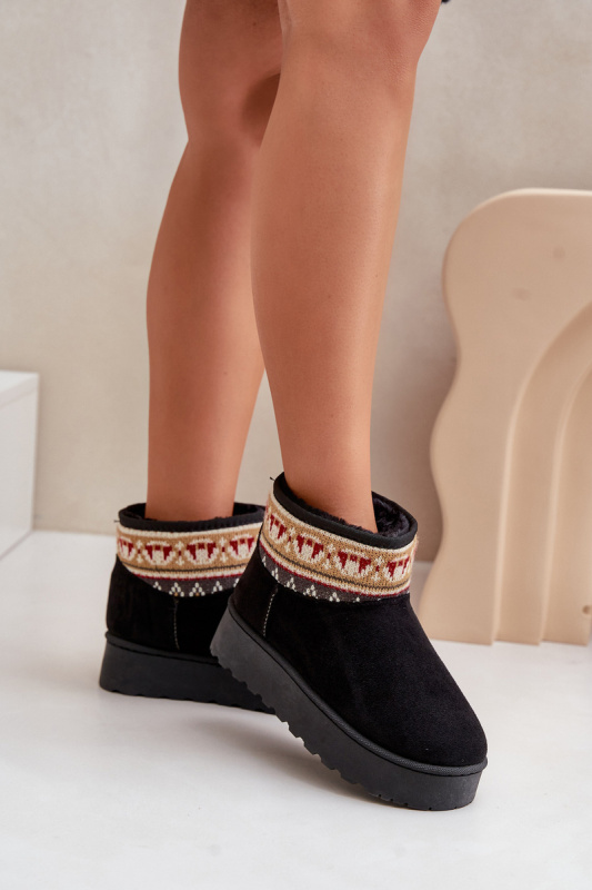 Dámské sněhule se vzorem na platformě černé Avatharia 38