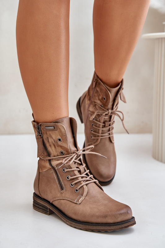 Dámské Kotníkové Boty Workery Tmavě Béžové Perfecto 36