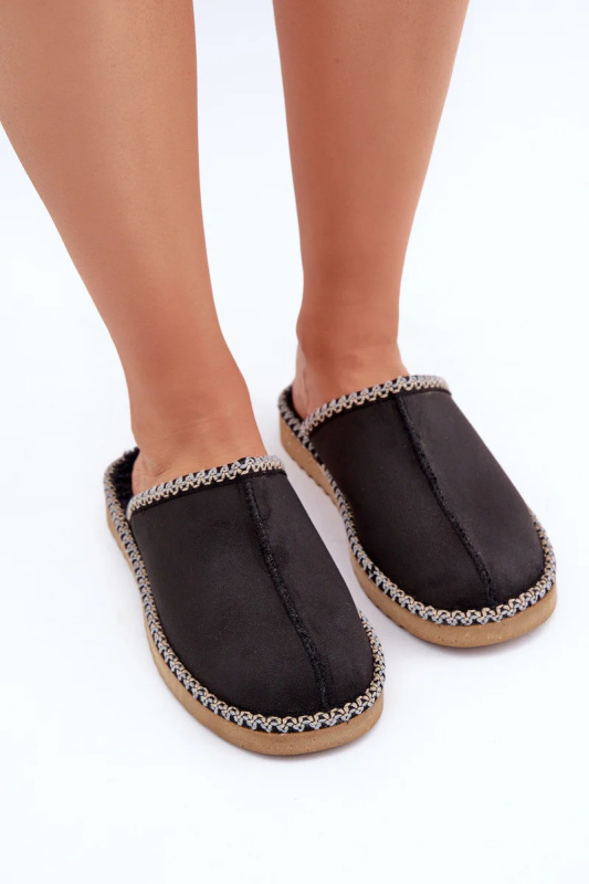 Dámské Domácí Pantofle S Výšivkou Inblu EY000028 Černé 40