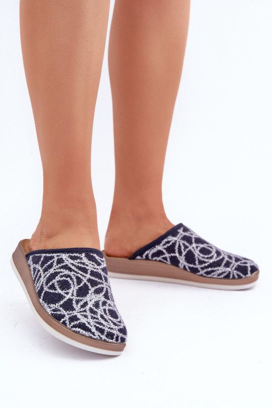 Lesklé dámské pantofle Inblu CT000028 tmavě modré 35