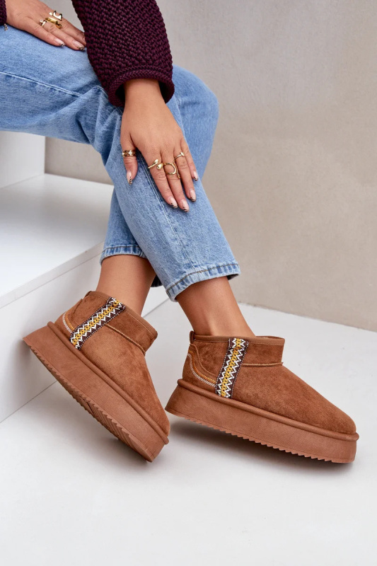 Sněhule na platformě se vzorem Camel Udra 40