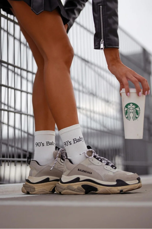 Dámské Ponožky S Nápisem 90's Baby Ecru 37-41