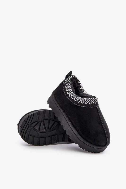 Sněhule Kotníkové Dětské Na Platformě Zateplené Kožíškem Černé Vilabria 20